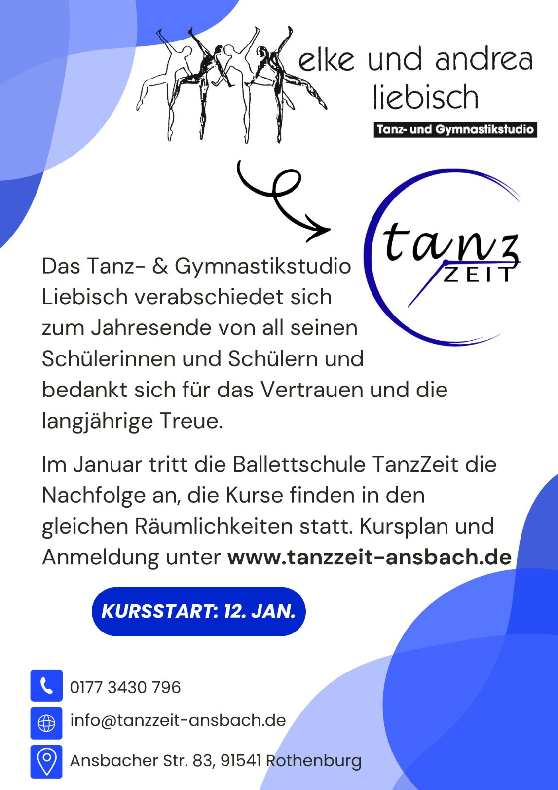 Tanzstudio Liebisch übergibt Studio an TanzZeit